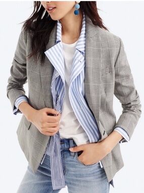 J. Crew Dover Double Breasted Blazer in Glen Plaid